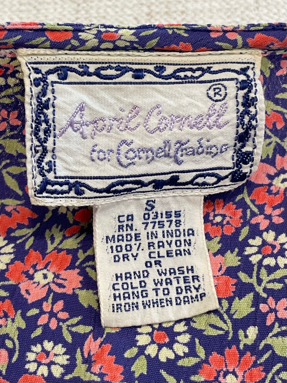 April Cornell Vintage Sleeveless Maxi Dress S Ditsy Floral Cottagecore Grunge - Picture 3 of 16